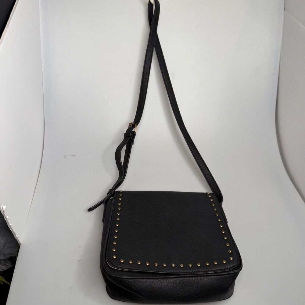 Hayden Harnett Crossbody Black Strap brass Hardware Shoulder Bag HH13764 - Picture 4 of 11